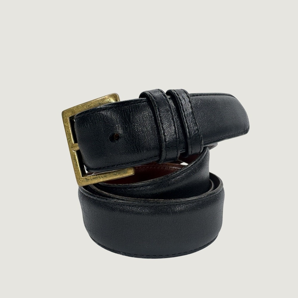 Coach Black Leather Belt Brass Buckle 38" 95cm Style 7600